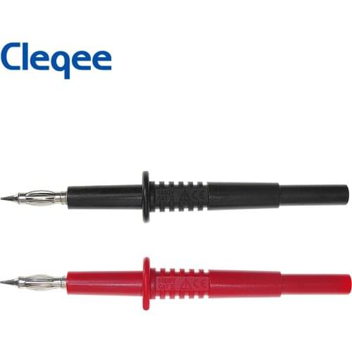 Cleqee P5011 2PCS Multimeter Test Probe with 4mm Banana Plug 4mm Socket for Multimeter Test Lead 1000V/32A