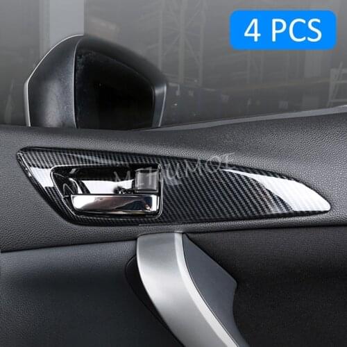 Carbon Fiber Interior Door Handle Surrounds Cover Trims For Mitsubishi Eclipse Cross 2018 2019 2020 Accessories
