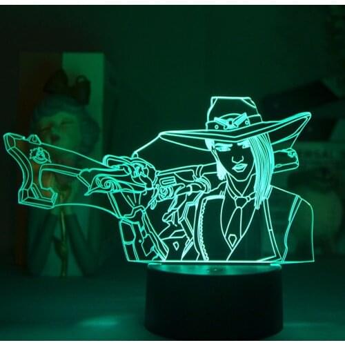 Smart Night Light Projector LED 3D Desk Lamp Plug In Anime Nightlight Overwatch Hero Room Party Decor Fans Kids Birthday Gift