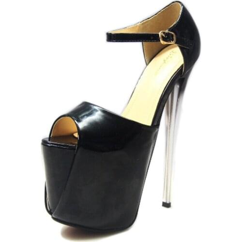 Brand Shoes 19CM Thin High Heels Women Pumps PU Buckle Strap Peep Toe Office & Career Party Wedding shoes for women heels 2020