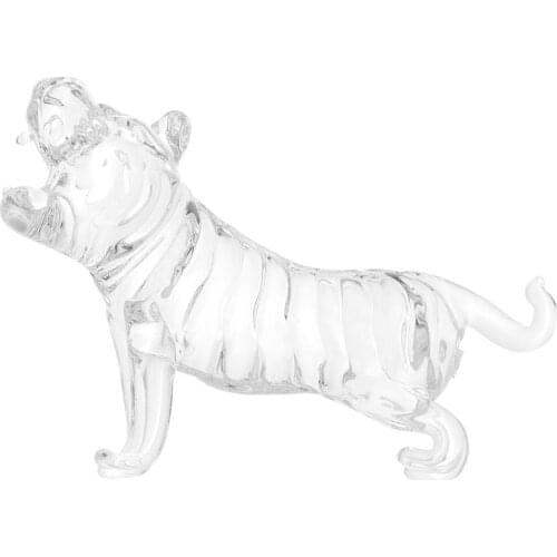 1Pc Transparent Glass Tiger Statue Decoration Craft Office Tabletop Ornament Glass Tiger Desk Housewarming Tiger Decoration
