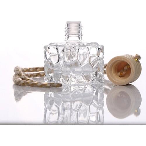10ml Car square hanging empty glass perfume bottles pendant car ornament 1Pc