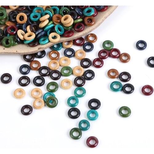 100pcs/lot 13mm Wood Hair Braid Rings Accessories Clips for Women and Girls Dreadlocks Beads Set