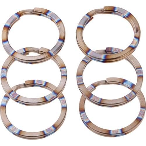 2pcs Titanium Key Rings Heavy Duty Split Rings Scuba Camping Hiking Travel Round Loop Hoop Backpack Clip