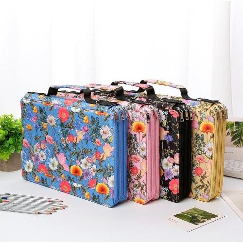 288 Slots Pencil School Case for Girls Stationery Organizer Box Large Capacity Pencilcase Office Three Zipper Pen Bag Supplies