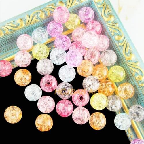 60 New Shivering Round Charms Acrylic Spacer Beads Mixed Flower 10mm