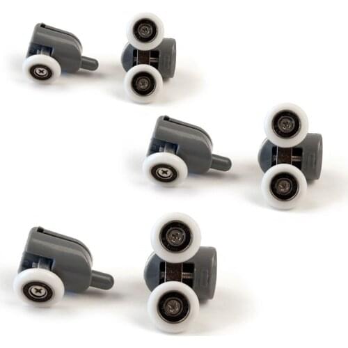 8Pcs/Set Adjustable Shower Room Cabins Swinging Pulley Bathroom Roller Wheels E5BE