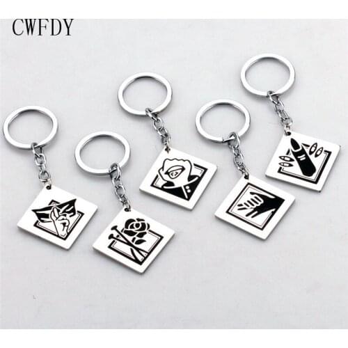 Anime Jujutsu Kaisen Keychain Women Gojo Satoru Keyring Chain Men Stainless Steel Key Holder For Pants Pendant Kid Metal Brelok