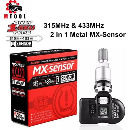 Autel TPMS Sensor MX-Sensor 2 in 1 Tire Repair Tools TPMS Sensor Support Programing With TS501 TS508 Equal 433 MHZ+315MHZ