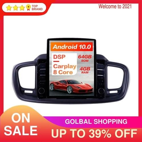 For Kia Sorento 2015-2019 Android 10 128G Car Tesla Radio Vertical Screen Auto Stereo Multimedia Player Head Unit GPS Navigation