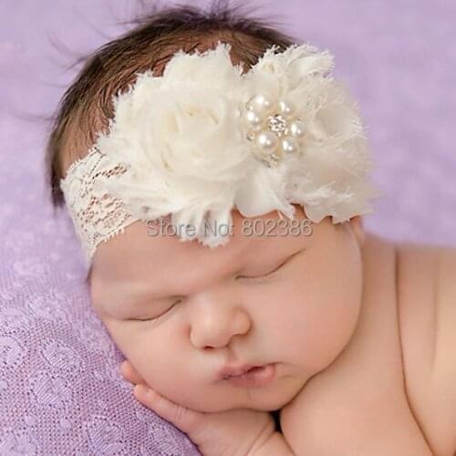 Free Shipping Shabby Chic Flower Rhinestone Lace Headband