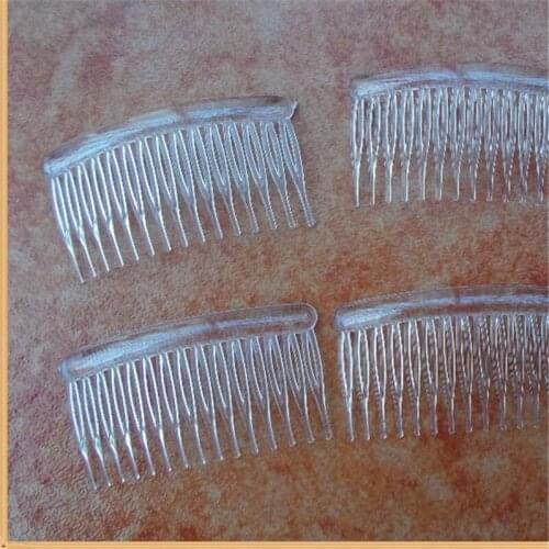 Free shipping high quality thick white transparent plastic comb for DIY hair accessories also use for brial veils comb100pcs/lot