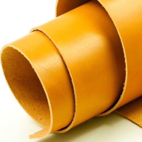Bright yellow Oil wax skin leather the first layer Genuine Vegetable tanned leather, thickness 2mm for bags,wallet, sofa