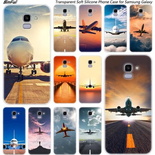 Hot Airplane Departure Soft Silicone Phone Case For Samsung Galaxy J8 J6 J4 2018 J2 Core J5 J6 J7 Prime J3 2016 2017 EU J4 Plus