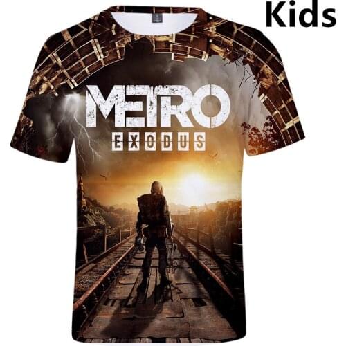 3 to 14 years kids t shirt Hot Metro Exodus Subway leaving 3D Print t-shirt boys girls short sleeve tshirt tee children clothes
