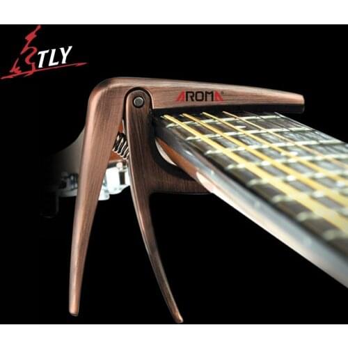 AROMA Acoustic Electric Guitar Capo Aluminium Alloy Silicone Cushion Protect Strings Guitarra Capo 12 Colors Random Delivery