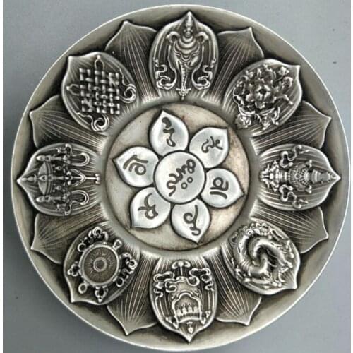 China White copper lotus Dish small crafts statue