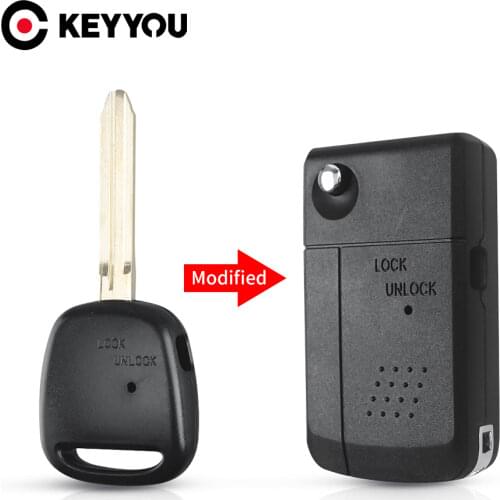 KEYYOU 1 Side Button With TOY43 Blade Car Key Case Remote Key Shell For TOYOTA Carina Estima Harrier Previa Corolla Celica Key