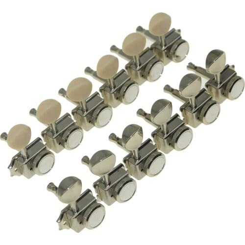 Dopro Vintage Style Locking Tuners Guitar Tuning Keys Lock Guitar Machine Heads Fits Strat Tele Guitars Nickel