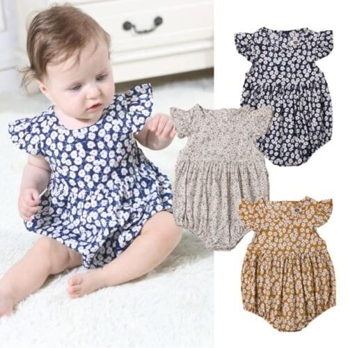 Fashion Newborn Baby Girl Floral Romper Jumpsuit Outfits Clothes Summer