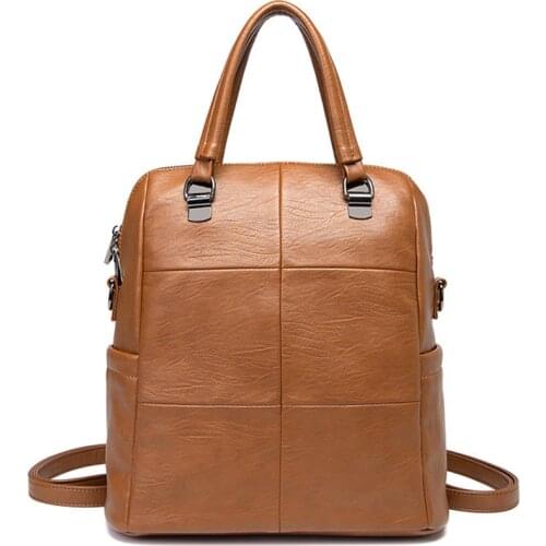 Fashion Woman Backpack Leather Brand Female Backpacks High Quality Girl Schoolbags Multifunctional Shoulder Bag Elegant