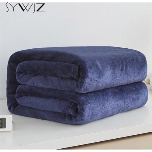 Solid Flannel Blanket for Bed Sofa Soft Warm Bed Cover Bedspreads 220Gsm Light Thin Mechanical Wash Throw Blankets manta