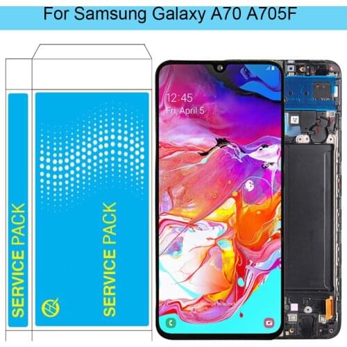 Original A70 LCD For Samsung Galaxy A70 LCD With Frame SM-A705F A705F/DS Super Amoled Display Touch Screen Digitizer Assembly
