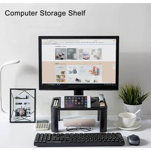 Adjustable Desktop Monitor Stand Computer Screen Riser Plastic Shelf Plinth Strong Laptop Stand Desk Holder For Notebook TV