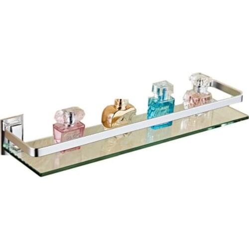 Bathroom Shelves Space Aluminum 30cm 50cm Glass Wall Mounted Organizer