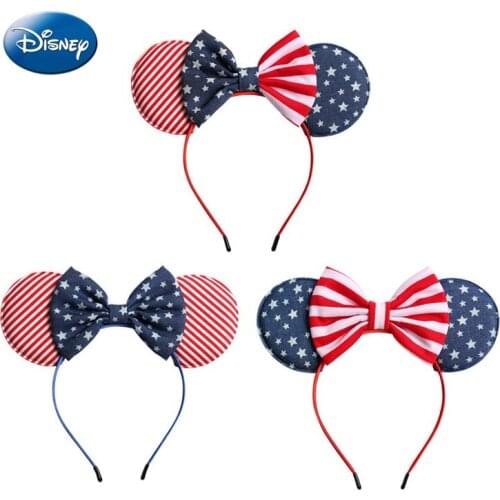 Disney Minnie Mickey Bows Headband Hair-Accessories Lovely Girls Ears Kid Women Head-Accessories Headdress Head Band Party