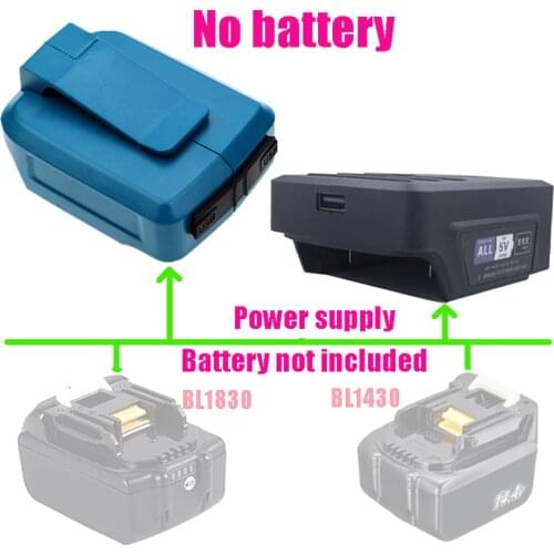 Dawupine USB Power Connector for Makita 18V 14.4V Battery BL1830 BL1430 2Ah 3Ah 4.5Ah 5Ah 6Ah USB Device Charging Adapter ADP05