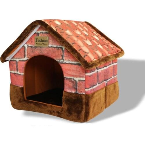 Pet Cat House Foldable Bed With Mat Soft Winter Kitten Puppy Sleeping Sofa Cushion Kennel Top Quality cat bed house