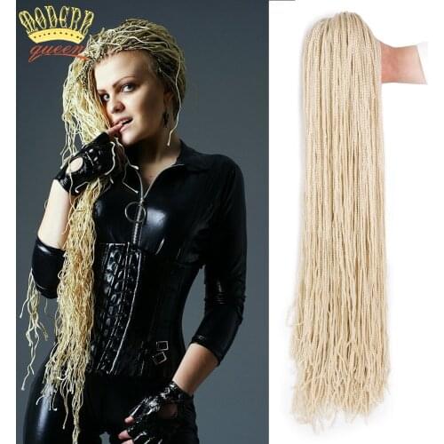 MODERN QUEEN 28" Colored Zizi Braids Crochet Hair Synthetic Crochet Braiding Hair Black/Brown/White/Blue/Pink Colors For Women