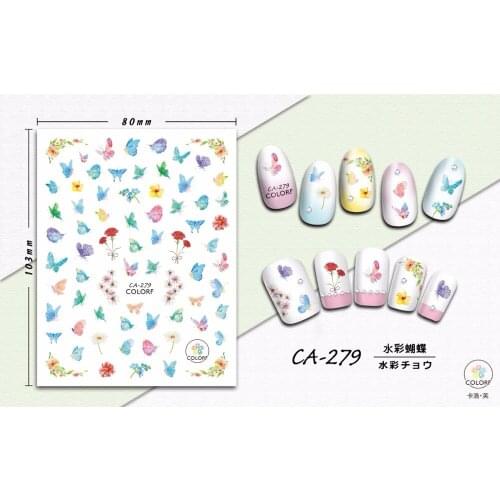 UPRETTEGO SUPER THIN SELF ADHESIVE 3D NAIL ART SLIDER STICKER X RAY FLOWER PETALS CARTOON CAT BEE BRIDS BUTTERFLY CA271-279