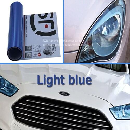 Light blue car headlight film with 3 layers by free shipping 0.3x9m per roll