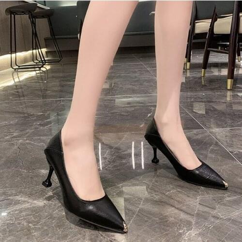Simple Small Fresh High Heels 2021 Pointed Toe Thin Heels Pumps Sweet Candy Color Party Dress Womens Shoes Lady Office Work Shoe