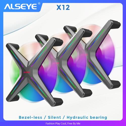ALSEYE X12 RGB Fan 3pieces 120mm PC Fan Set with Romote control Compatible with Asus Gigabyte Msi Motherboard RGB Control