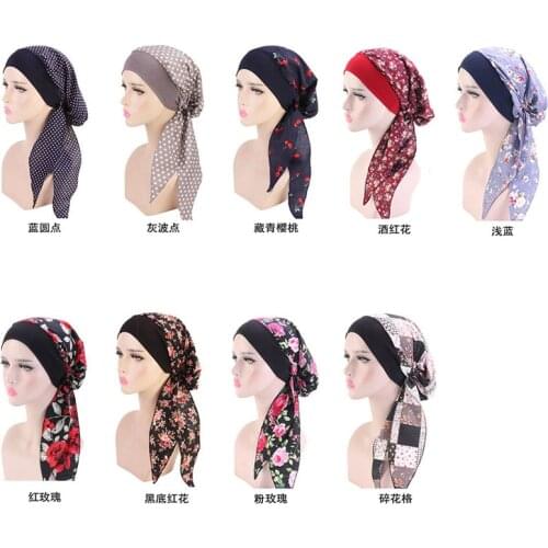 Vintage Wide Band Women Cotton Head Hair Chemo Cap Head For Hair Loss Patients Girl Night Sleeping Cap Head Wrap Hair Styling