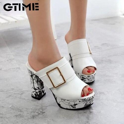 Woman Summer Sandals Gold Open Toe Sandal Lace Dress Shoes Womens High Heels Sandals Square Heeled Pumps Ladies Shoes#SJPAE-373