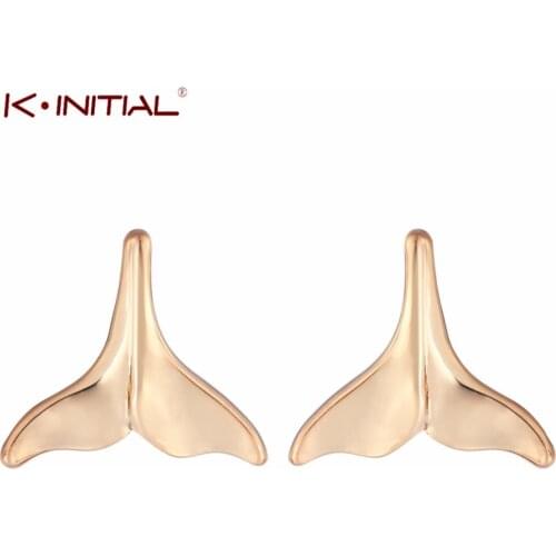 Cxwind 1pair Earrings Jewelry Pendientes Mujer Undertale Dolphin Tail Whale Simple Stud Earrings Women Bridesmaid Gift brincos