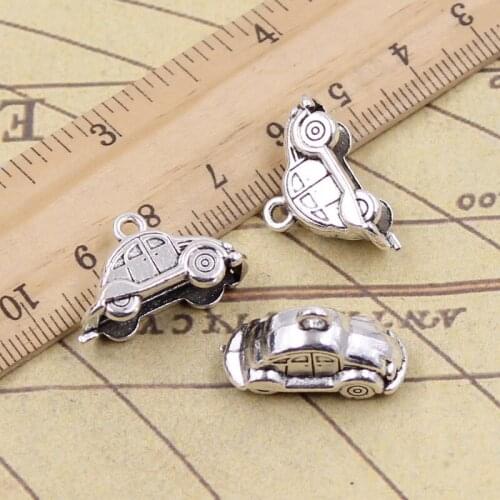 10pcs Charms 3D Car 23x15mm Tibetan Bronze Silver Color Pendants Crafts Making Findings Handmade Antique DIY Jewelry