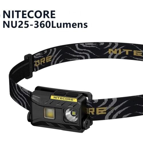 100% Original NITECORE-NU25 360 lumens Lightweight Micro-USB Built-in lithium Battery Three-color Light Source Outdoor Light