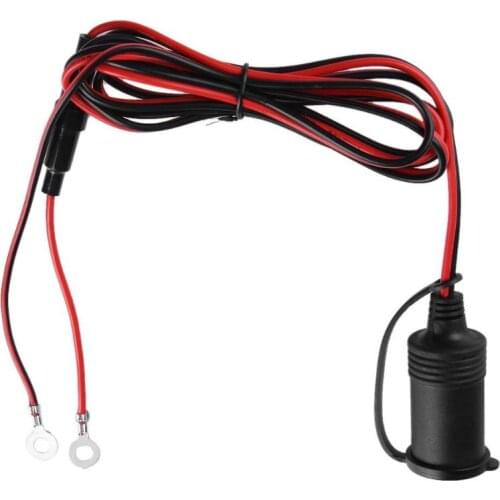 12-24V Car Motorcycle Truck Cigarette Lighter Female Socket Plug with 10A Fuse+Cable