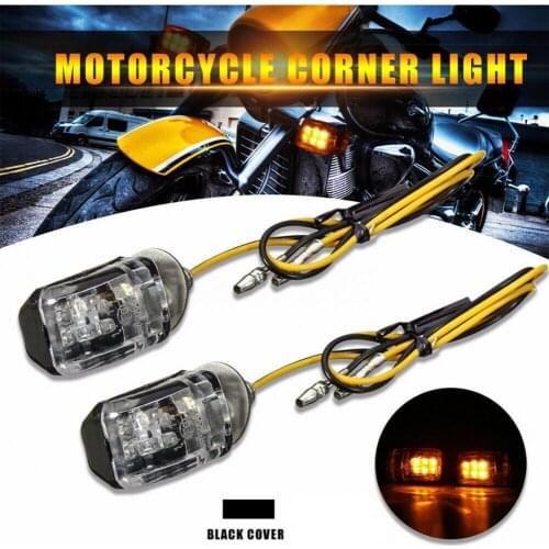 2Pcs 12V 6LED Motorcycle Mini Turn Signal Lamps Indicator Lights Amber Blinkers Turn Signal Lamp Metal Plastic for Motorcycle