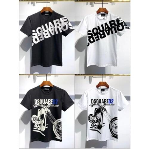 2021 ss Summer Dsquared2 Men/Women Street Hip-Hop Round Neck Short-Sleeved T-shirt Cotton Locomotive Letter Printing Casual Tee