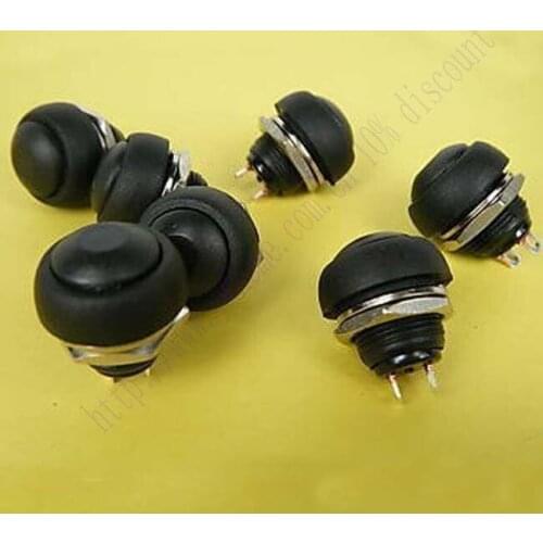 2X 2 Pin SPST Black Round Momentary Push Button Switch 3A 250V AC PBS 33B G33B