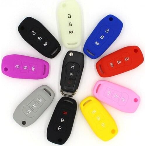 3 Buttons Remote Car Key Case Silicone Protect Shell for Ford Escort Mondeo Everest Ranger Fusion Car Accessories