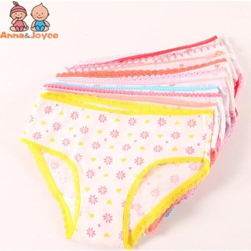 4pcs Girl Panties Kids Underwear Baby Pants Shorts Briefs Cotton Underpants 2-12Years