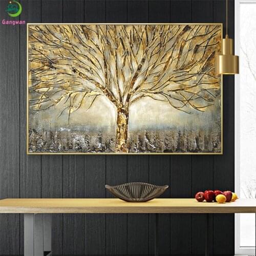 DIY Diamond Painting Abstract art, golden tree Full Square Diamond Embroidery sale Cross Stitch sets Mosaic Handmade Gift