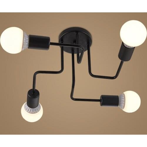 American retro creative black living room bedroom ceiling light dining room lamp bar counter iron kitchen ceiling lamps
